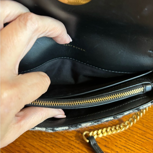 Tory Burch Kira Tweed Chain Wallet & Dust Bag - Picture 10 of 15